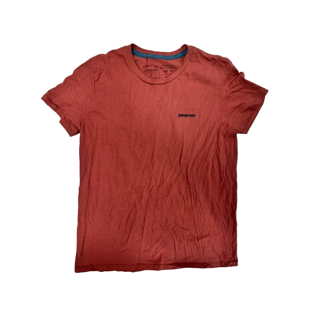 Patagonia Mens Save Our Home Planet Organic Cotton T-Shirt‎ Rust Red Small